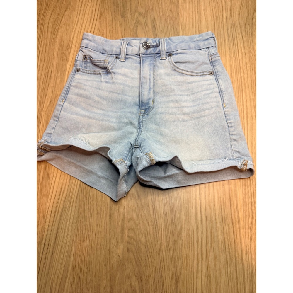 American Eagle Next Level Stretch Light Wash High Waisted Denim Shorts Size 2 - Picture 5 of 11